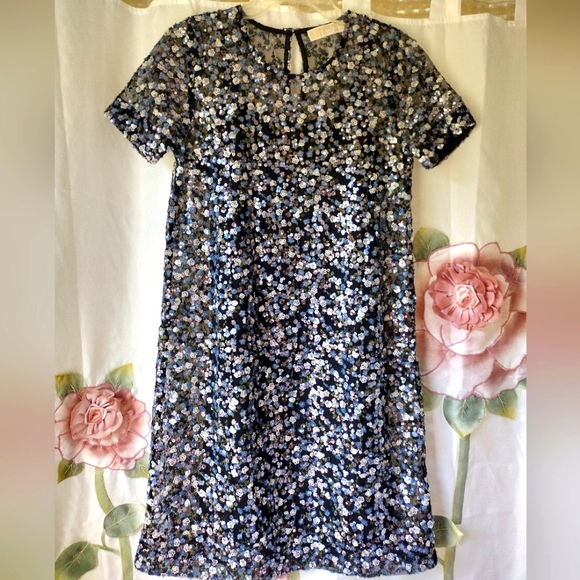 Michael Kors Millefleur Sequined T-Shirt Dress - Picture 1 of 10